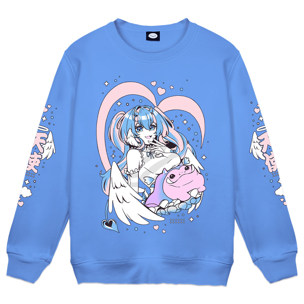 Angelbitez "The Angel & The Nom" Blue Crewneck