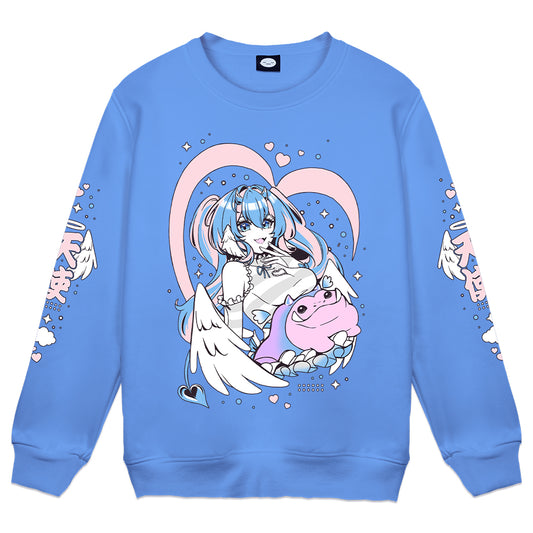 Angelbitez "The Angel & The Nom" Blue Crewneck