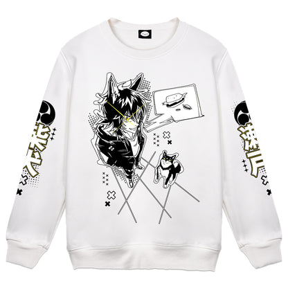 ShibaSeto "Burger" White Crewneck