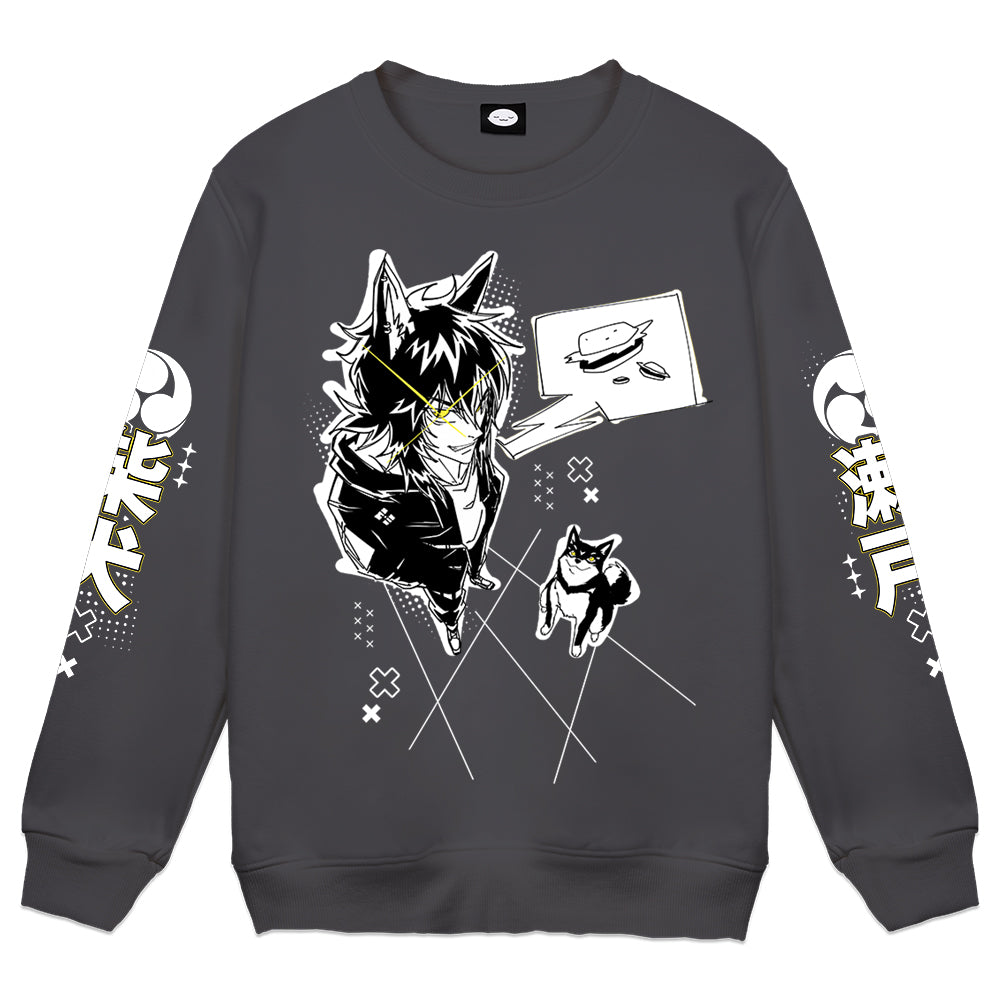 ShibaSeto "Burger" Charcoal Crewneck