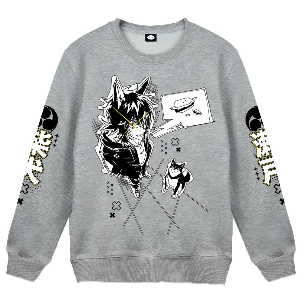 ShibaSeto "Burger" Gray Crewneck