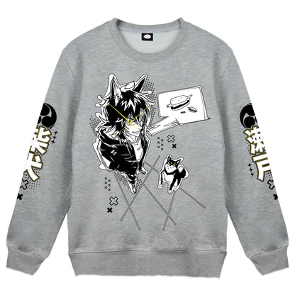 ShibaSeto "Burger" Gray Crewneck