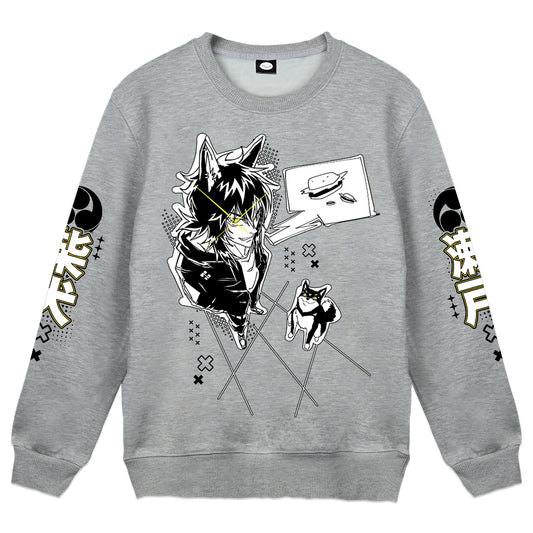 ShibaSeto "Burger" Gray Crewneck