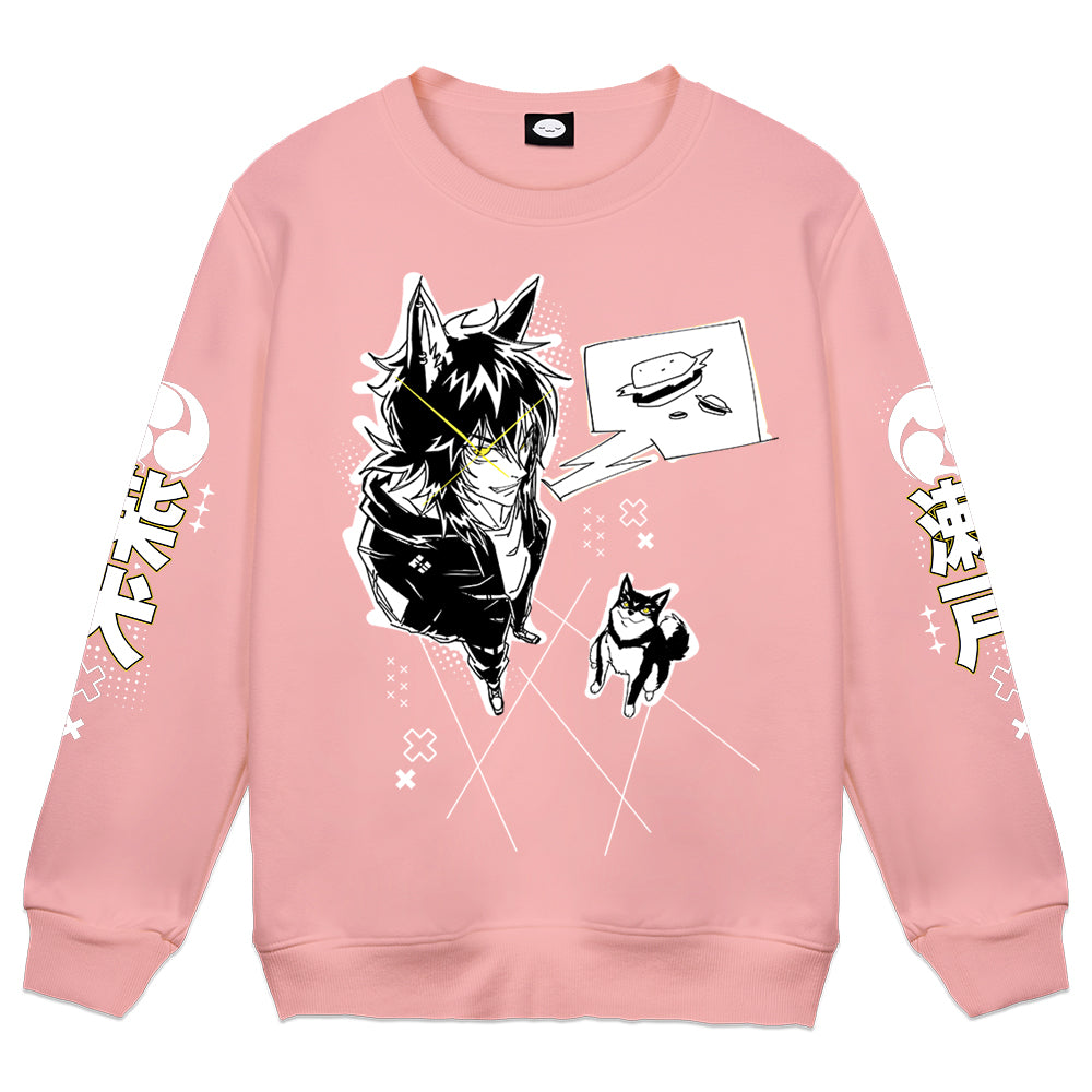 ShibaSeto "Burger" Pink Crewneck