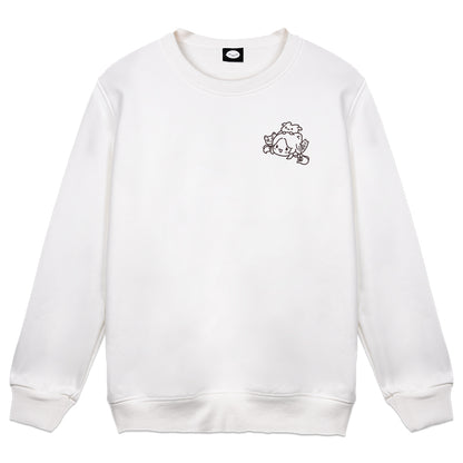Suirie "Pop-up Bakery - Lines" White Crewneck