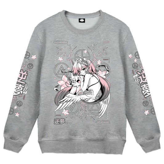 cheriyfu "Sakayume" Gray Crewneck