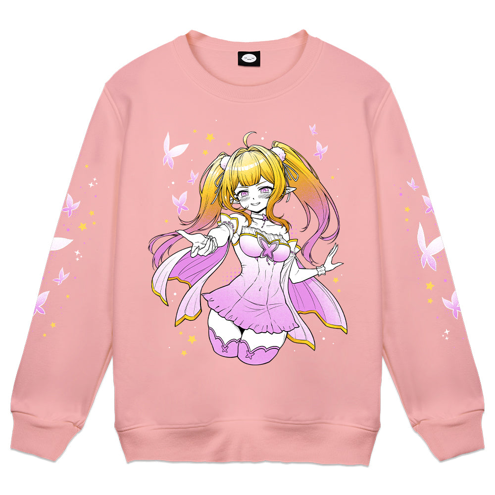 PeachyPiwie "Butterflies & Dreams" Pink Crewneck