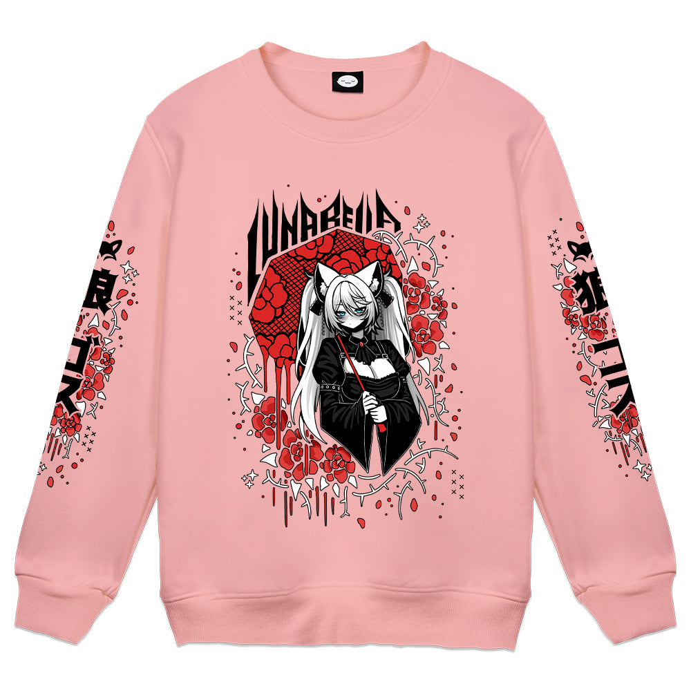 Luna Bella "Bleeding Roses" Crewneck - Pink