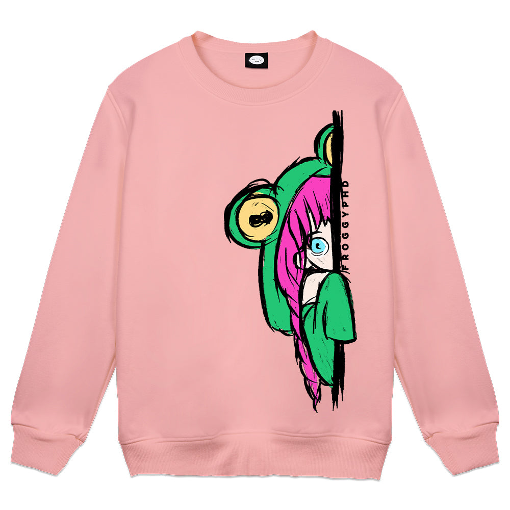 FroggyPhD "Hidden" Pink Crewneck