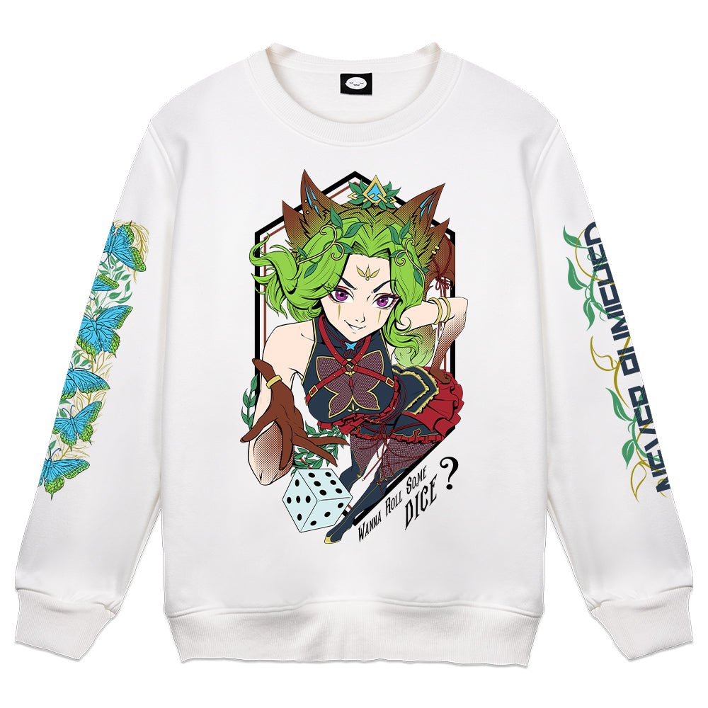 Gremlin Mae "Never Punished" White Crewneck
