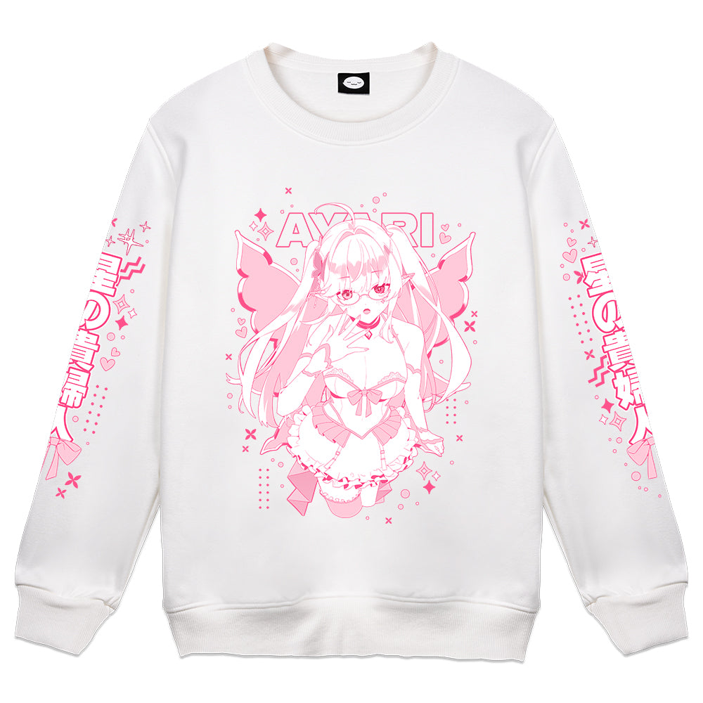 Ayari Sapphire 'Pink Shift' White Crewneck