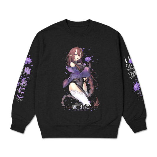 RivaVT Lotus Bloom Black Crewneck