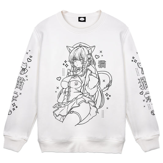 liljuju Cafe Cat Crewneck