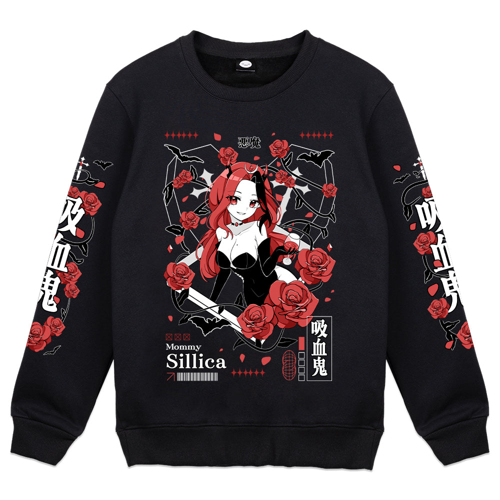 Mommy Sillica 'Royal Scarlet Roses' Crewneck