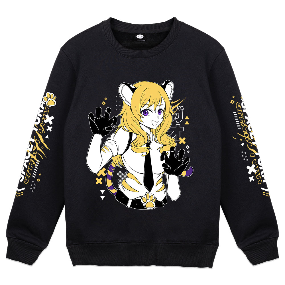 SpaceyTora Tiger Pulse Crewneck