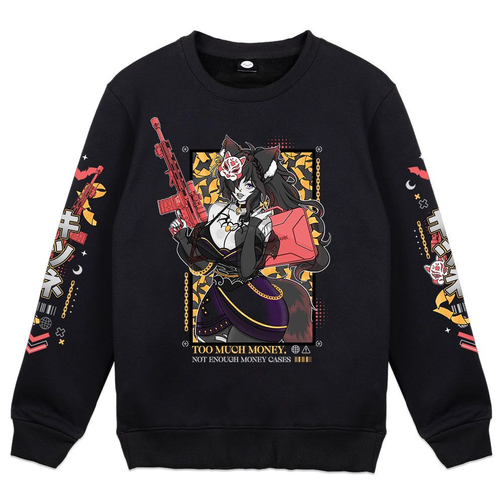 aWildKITsune Too Much Money Crewneck