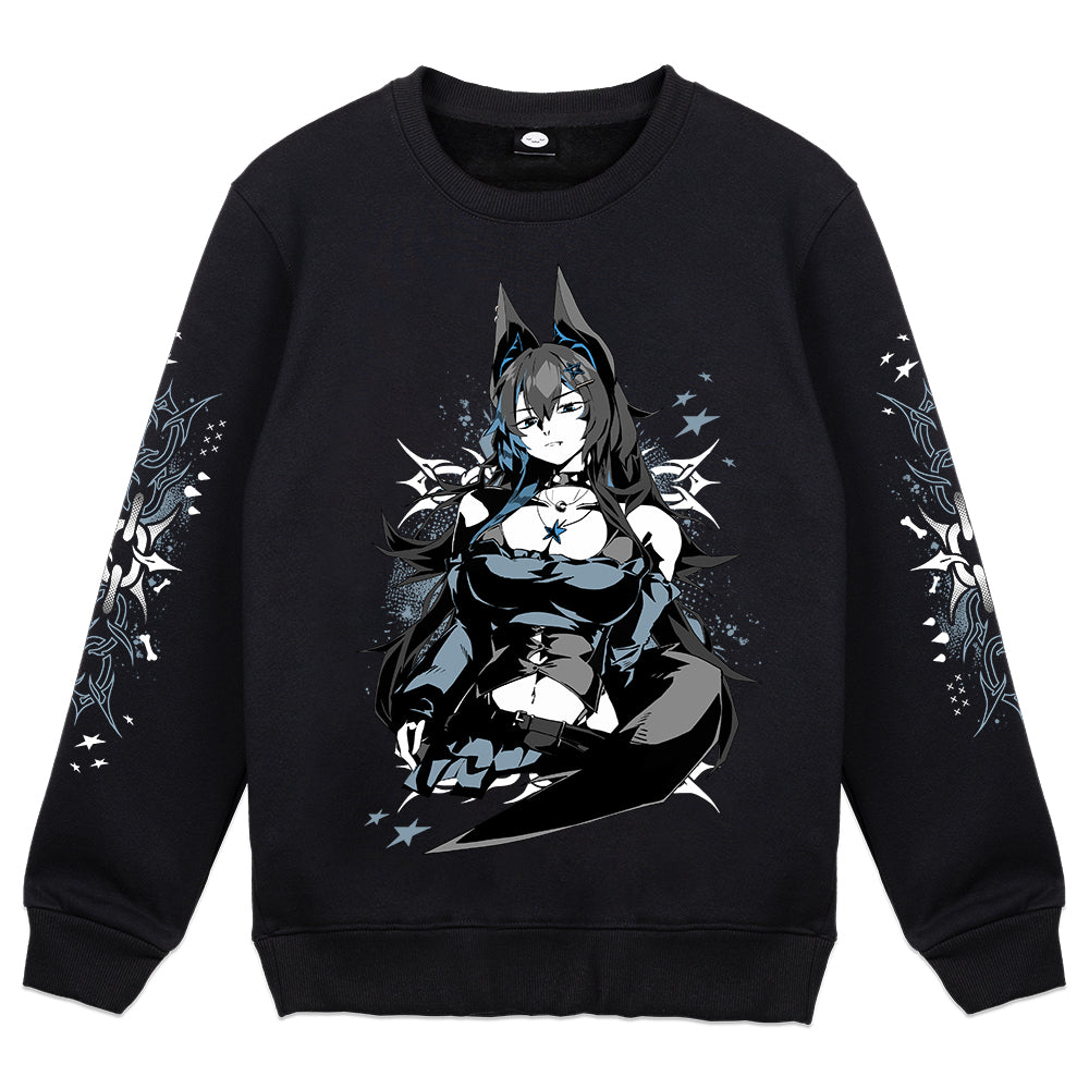 aCitrusFruit Devilish Wolf Crewneck