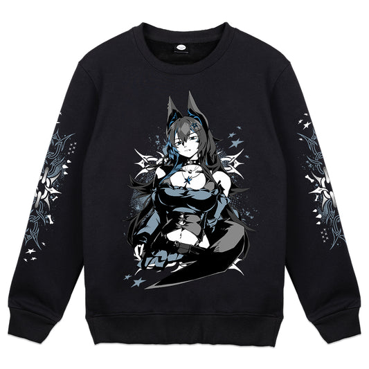 aCitrusFruit Devilish Wolf Crewneck