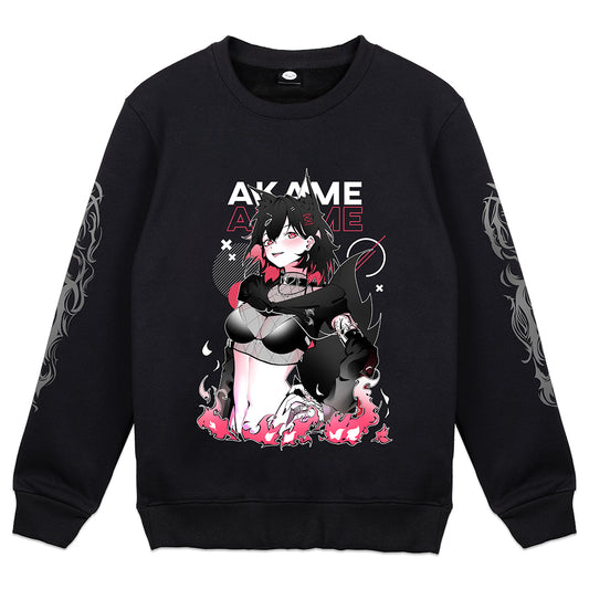 Akame Wolf Girl Drip Crewneck