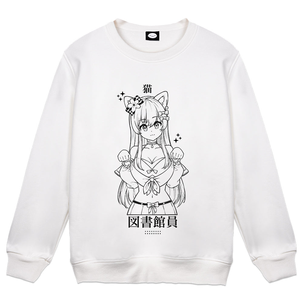 Simi_0o0 Nya Crewneck (White/Black)