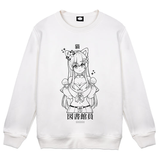 Simi_0o0 Nya Crewneck (White/Black)