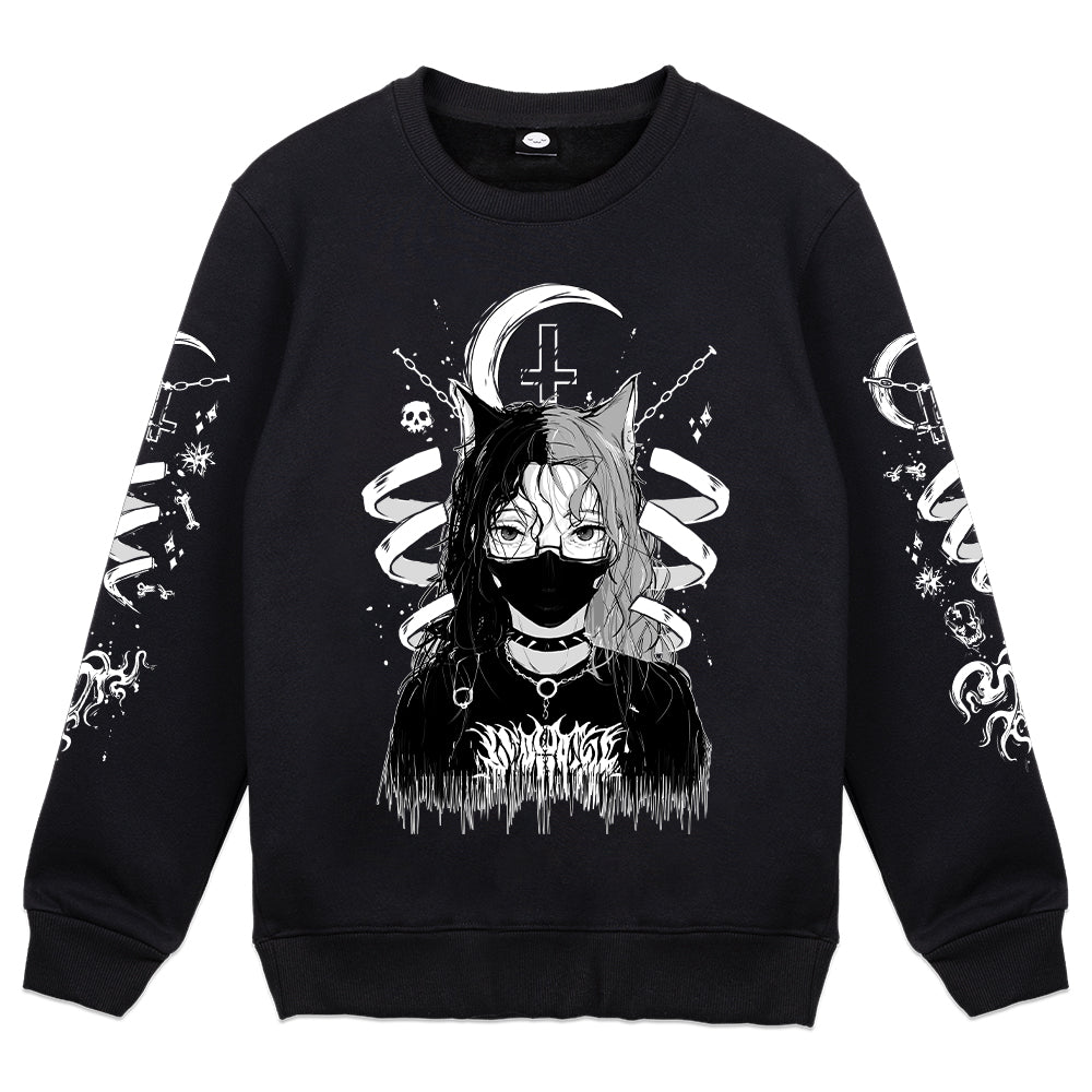 Riri Miaou Crescent Moon Crewneck