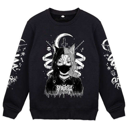 Riri Miaou Crescent Moon Crewneck