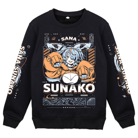 Sana Sunako "Galactic Empress" Crewneck - Black