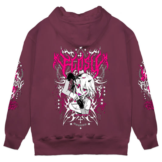 FlosV Hex-Metal Hoodie - Dark Pink