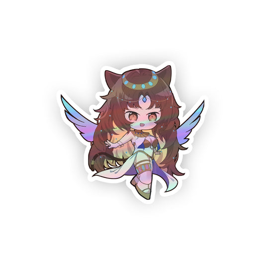 Dee_the_Sphinx Chibi Dance Holographic Sticker