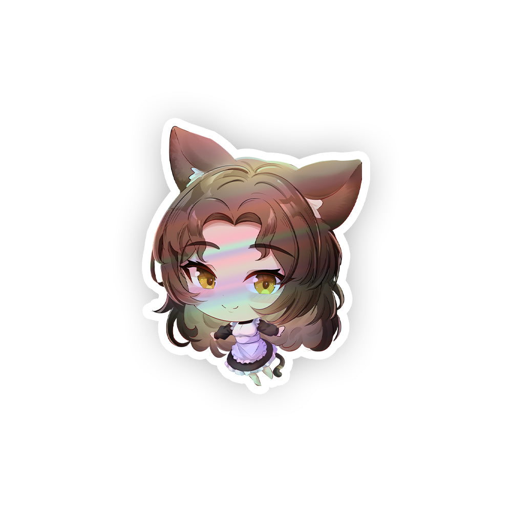 Dee_the_Sphinx Chibi Maid Holographic Sticker