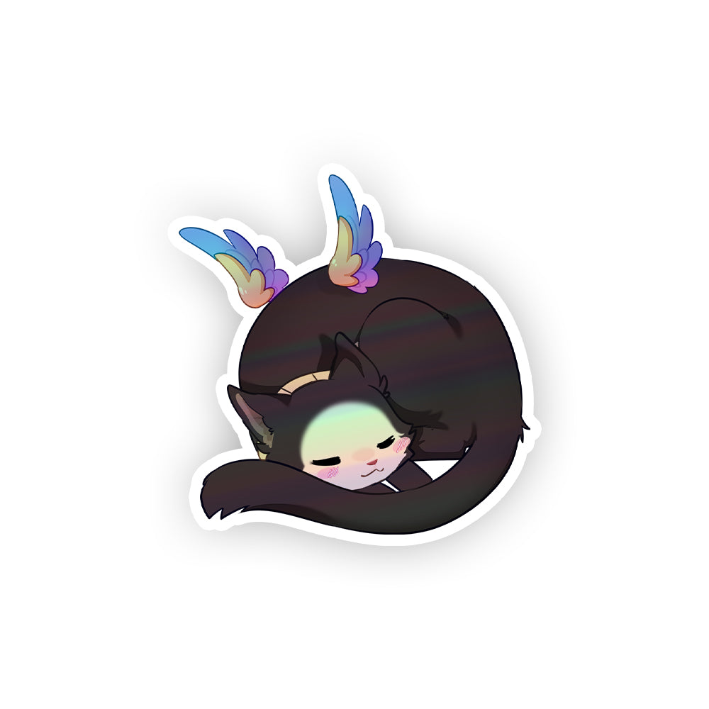 Dee_the_Sphinx Sleepy Cat Holographic Sticker