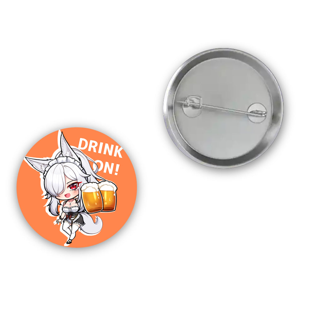 Discordia_Ch Chibi Drinks On Button Pin