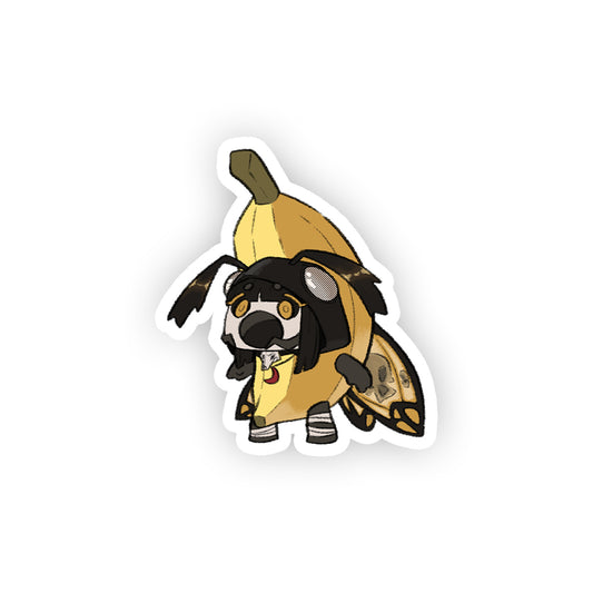 Emuuki_ Banana Pop Moth Sticker