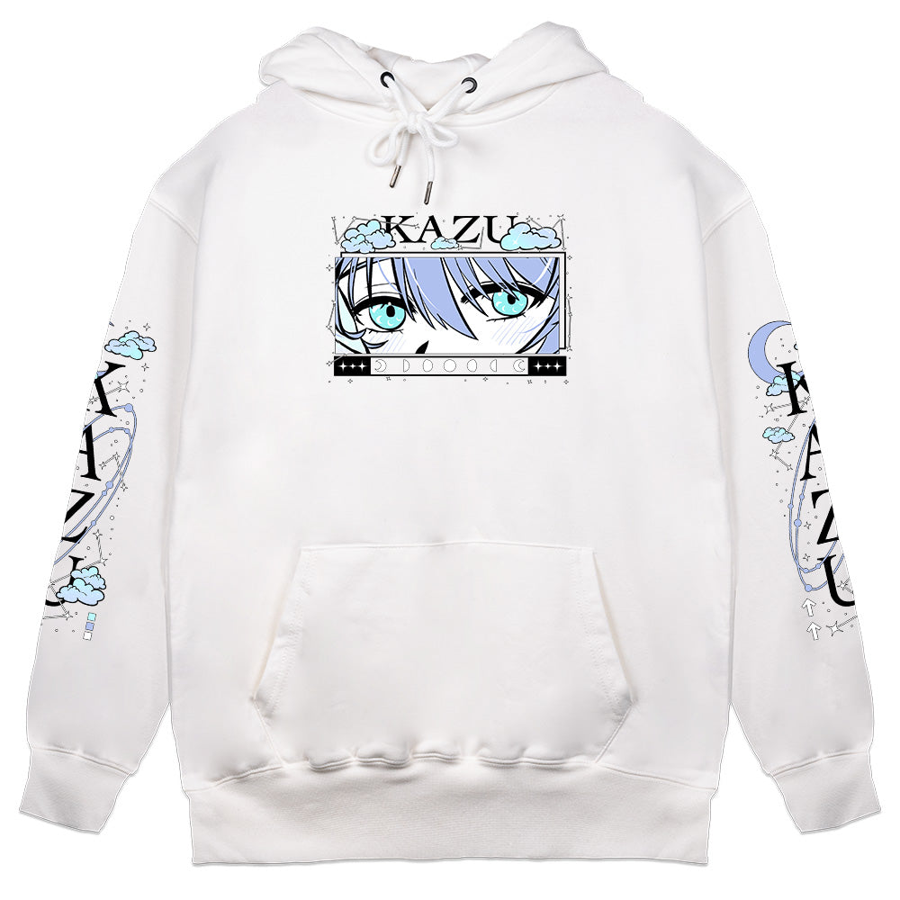 Kazu_x0 Moon Ethereal White Hoodie