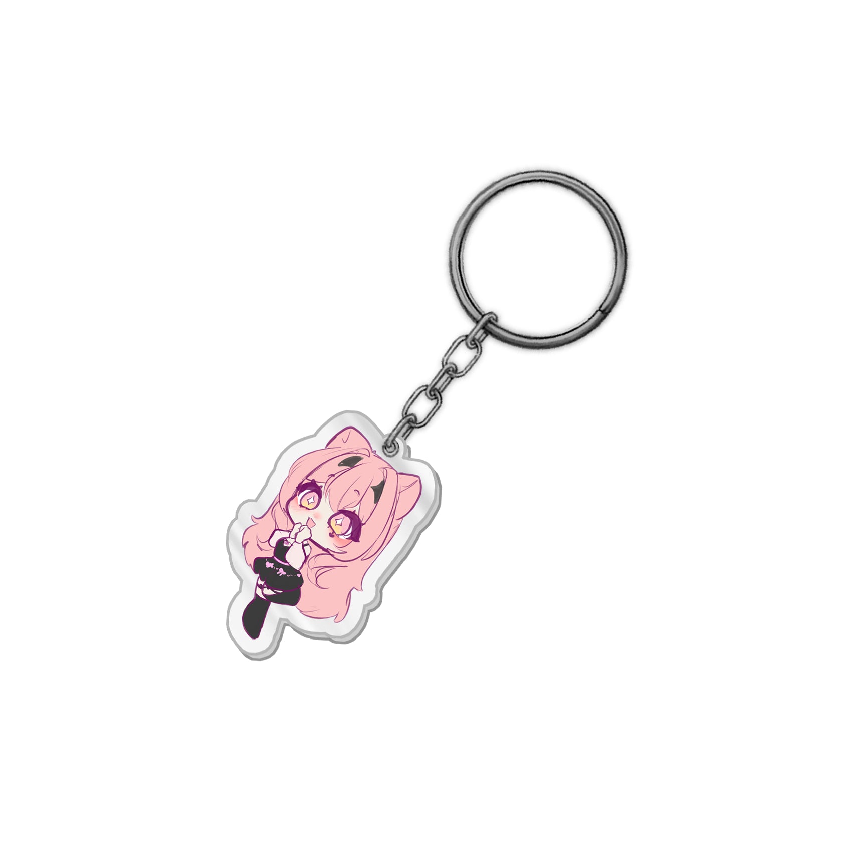 GhostyUwU "Chibi Neko" Acrylic Keychain