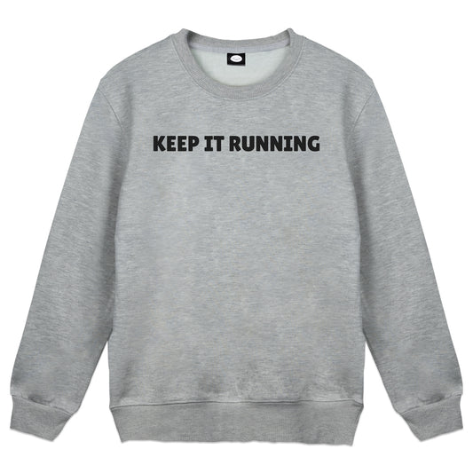 Itscoffeerun Keep It Running Heather Grey Crewneck