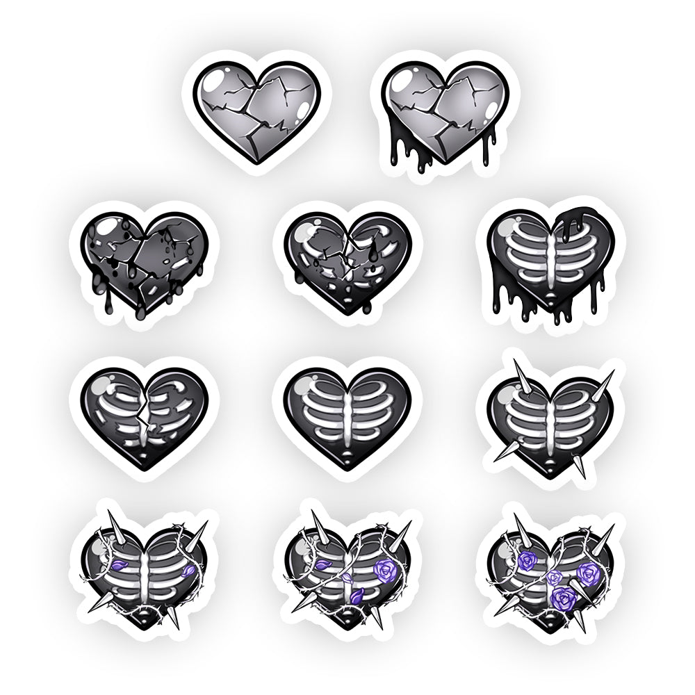 HereLiesElla Hearts Sticker Pack