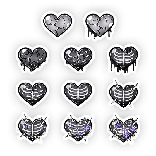 HereLiesElla Hearts Sticker Pack