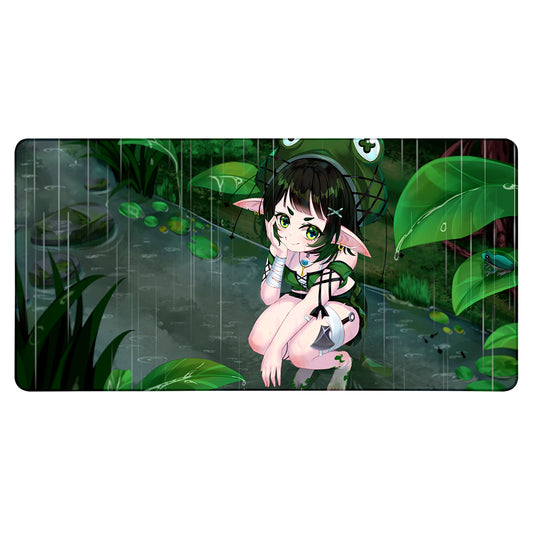Hina Gabu "Ribbit in the Rain" XXL Mousepad