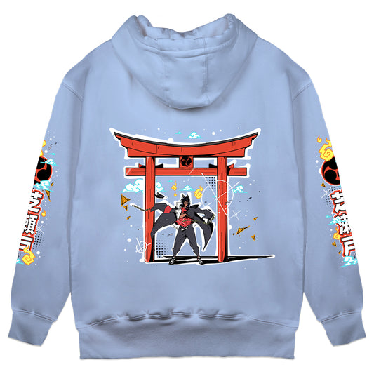 ShibaSeto "Torii Gate" Light Blue Hoodie
