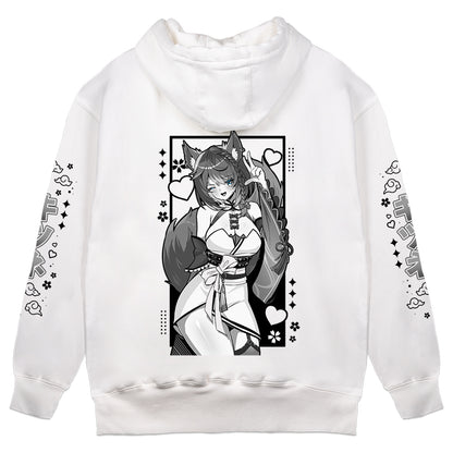 SarahAces "Mikon" White Hoodie