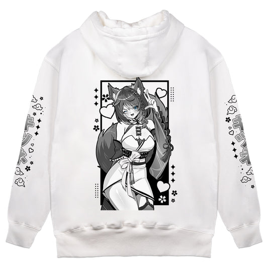 SarahAces "Mikon" White Hoodie