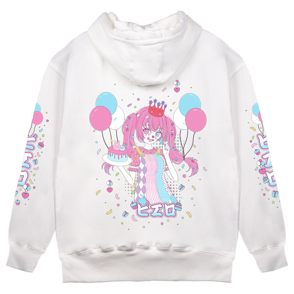 LolliePopVT "Cake, Clown, & Confetti" White Hoodie