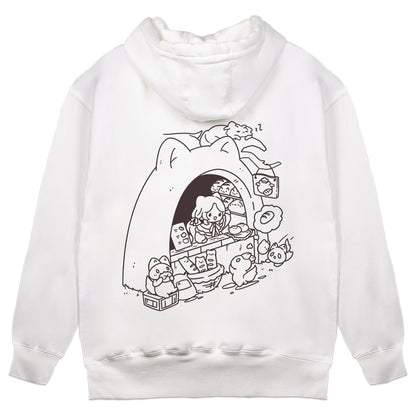 Suirie "Pop-up Bakery - Lines" White Hoodie