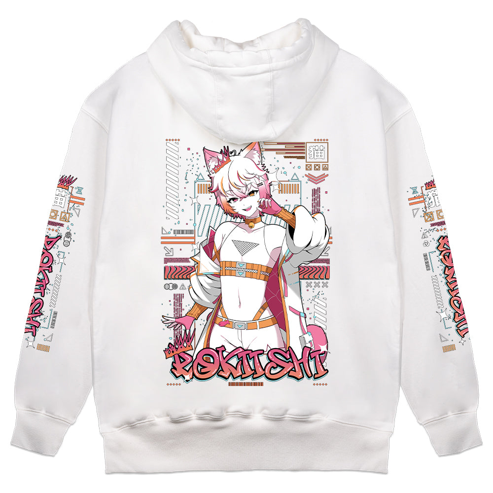 Rokiishi "Silly Catboy" White Hoodie
