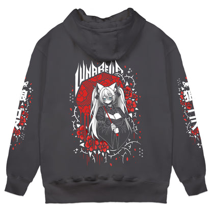 Luna Bella "Bleeding Roses" Hoodie - Charcoal
