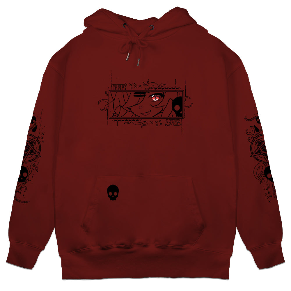 PixyWixy "Demon Core" Hoodie - Dark Red