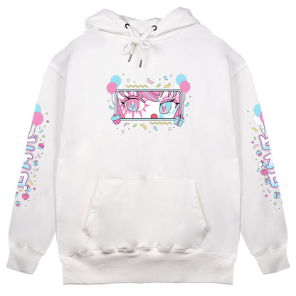 LolliePopVT "Cake, Clown, & Confetti" White Hoodie