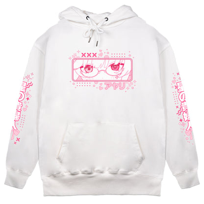 Ayari Sapphire 'Pink Shift' White Hoodie